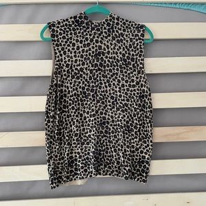 August Silk Cheetah Print Sweater Vest